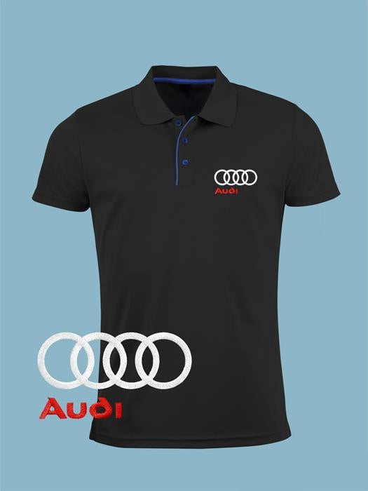 Audi Polo Shirt | Embroidered Logo | Black Blue White Red | Short Sleeve | Slim T Shirt Auto Car | Mens Clothing |Accessories<span class="hikashop_product_variant_subname" data-mce-fragment="1">:</span>