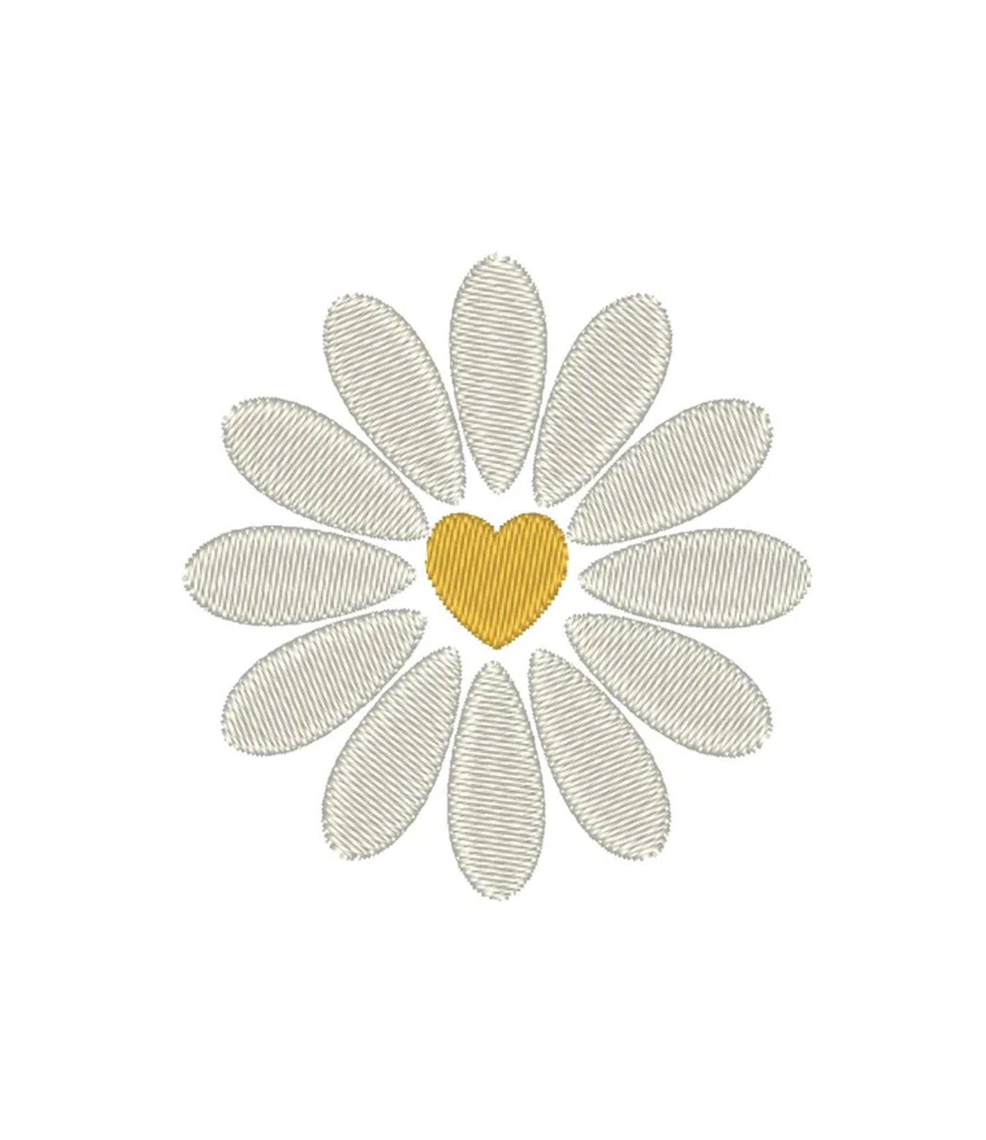 Heart Daisy Embroidery Design, Daisy Embroidery File, Mini Flower Embroidery Design, Simple Flower Embroidery Design