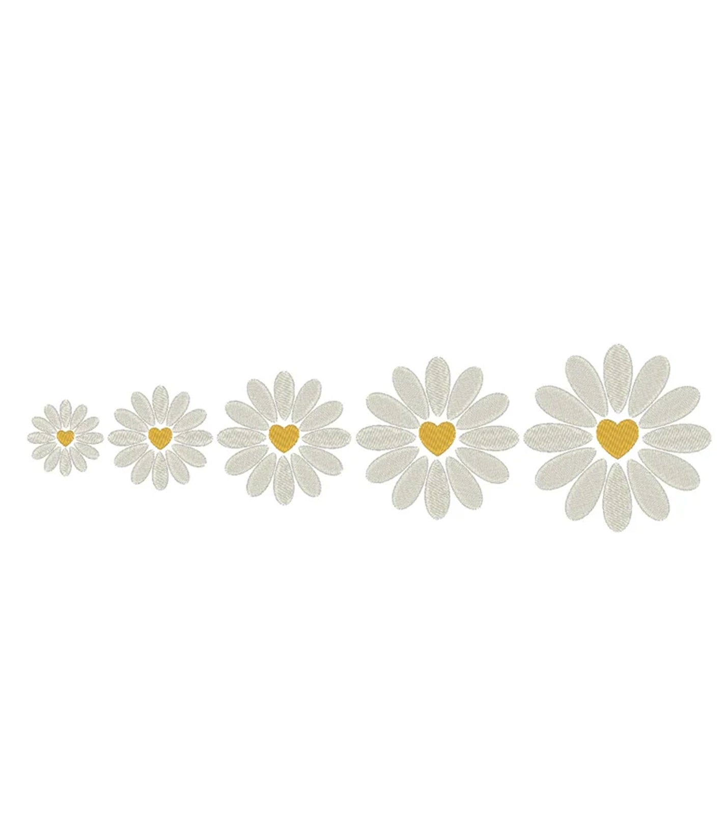 Heart Daisy Embroidery Design, Daisy Embroidery File, Mini Flower Embroidery Design, Simple Flower Embroidery Design